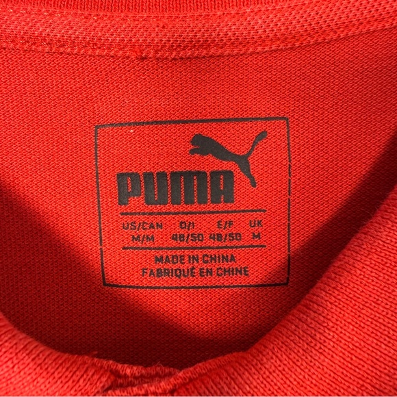 Puma Scuderia Ferrari Race Men's Polo Shirt M Red Chest Pocket Logo Collar - Picture 5 of 14